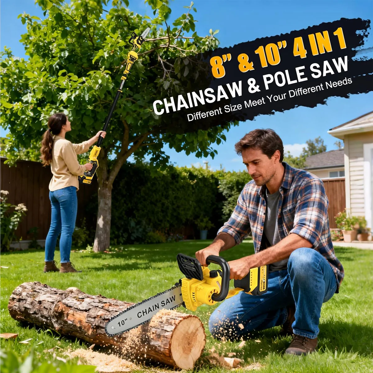 Cordless pole saw product configuration